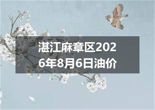 湛江麻章区2026年8月6日油价