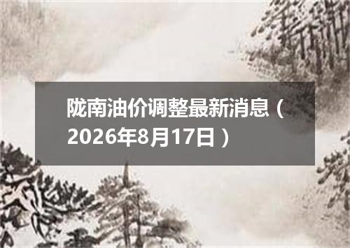 陇南油价调整最新消息（2026年8月17日）