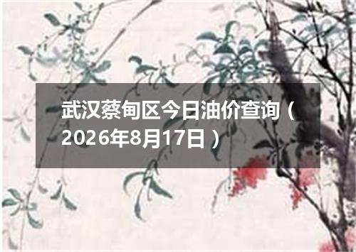 武汉蔡甸区今日油价查询（2026年8月17日）
