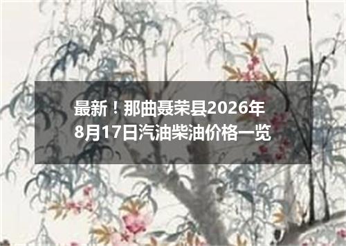 最新！那曲聂荣县2026年8月17日汽油柴油价格一览