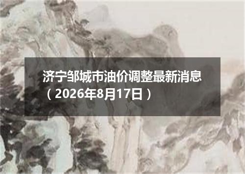 济宁邹城市油价调整最新消息（2026年8月17日）