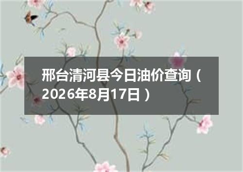 邢台清河县今日油价查询（2026年8月17日）