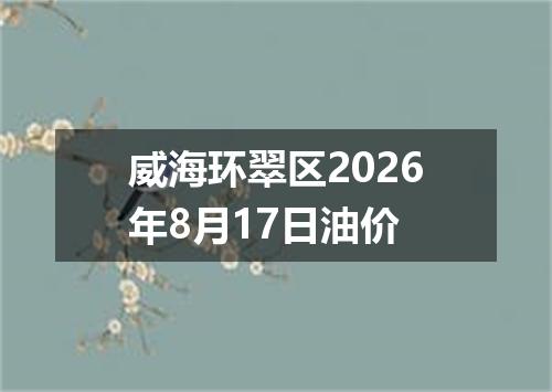 威海环翠区2026年8月17日油价