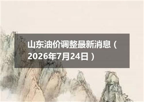山东油价调整最新消息（2026年7月24日）
