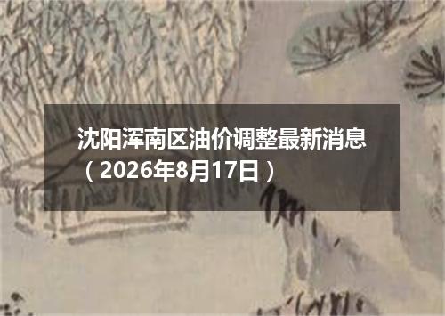 沈阳浑南区油价调整最新消息（2026年8月17日）