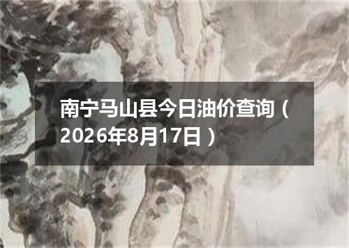 南宁马山县今日油价查询（2026年8月17日）