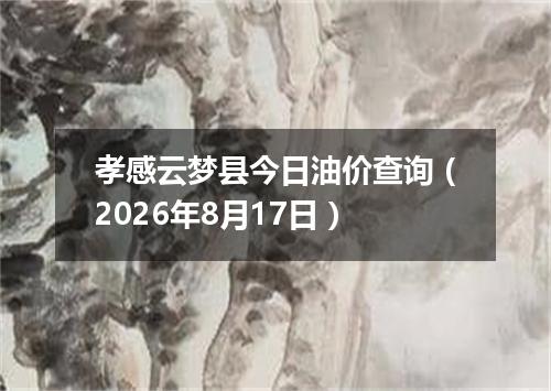 孝感云梦县今日油价查询（2026年8月17日）