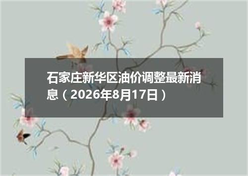 石家庄新华区油价调整最新消息（2026年8月17日）