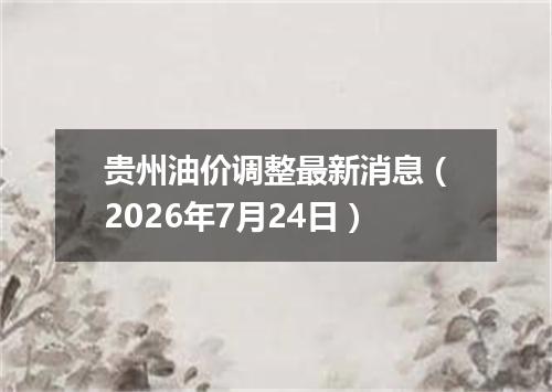 贵州油价调整最新消息（2026年7月24日）