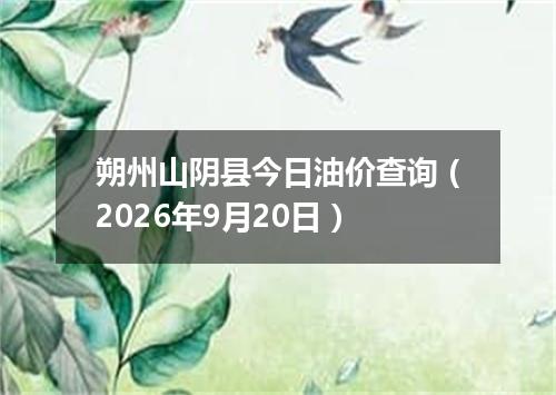 朔州山阴县今日油价查询（2026年9月20日）