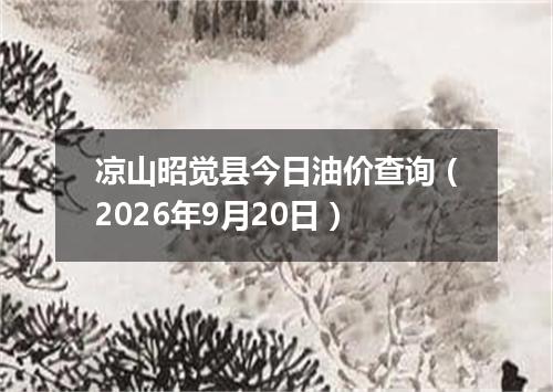 凉山昭觉县今日油价查询（2026年9月20日）