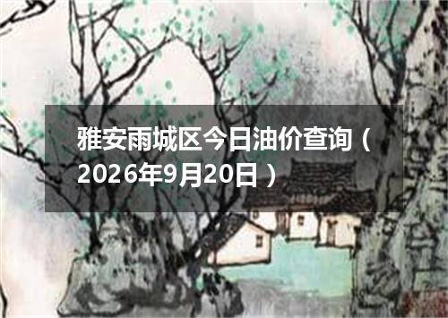 雅安雨城区今日油价查询（2026年9月20日）