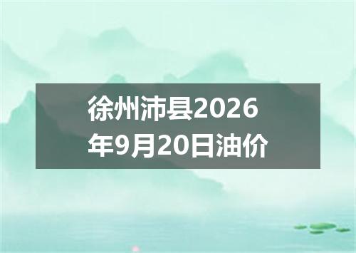 徐州沛县2026年9月20日油价