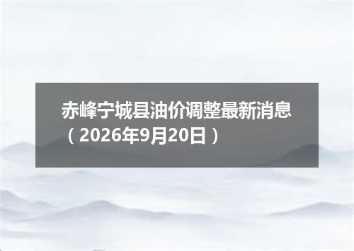 赤峰宁城县油价调整最新消息（2026年9月20日）